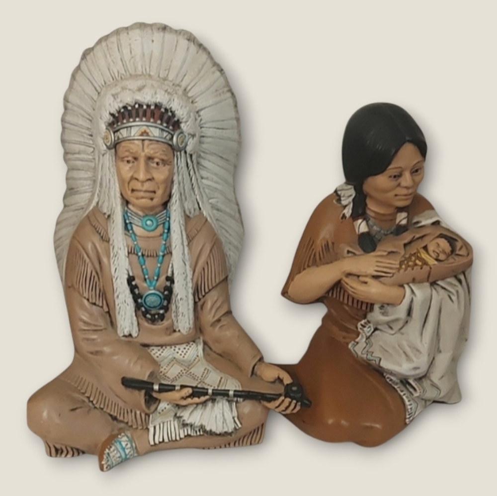 Native American Ceramic Figurines, Byron Molds,Circa 1970's/80's